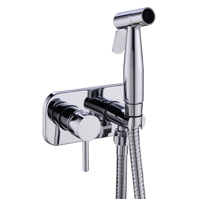 TRUSTMI Toilet Concealed Hot and Cold Bidet Spray Set, Brass Hand Held Warm Water Sprayer Shattaf,Chrome - Image 1